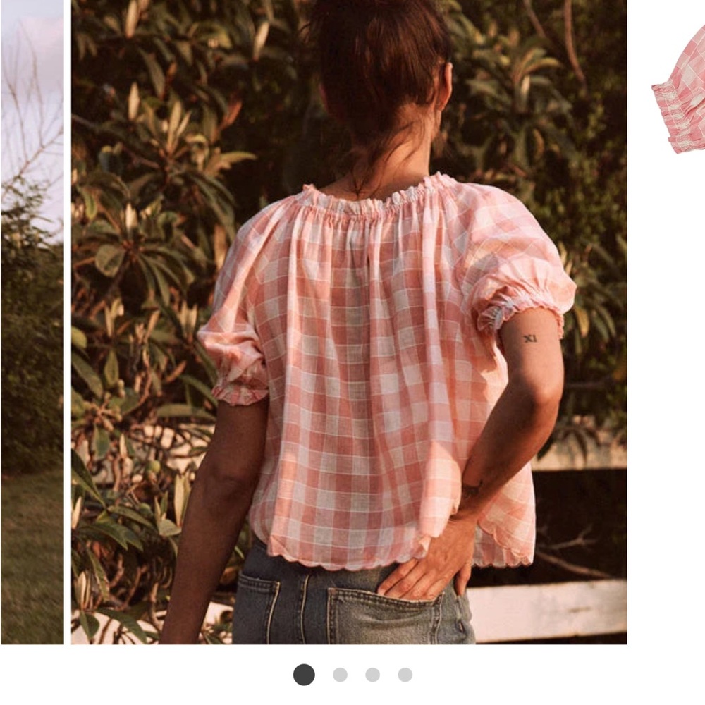Nwt The Great. garland top in pink/white - Picture 7 of 8